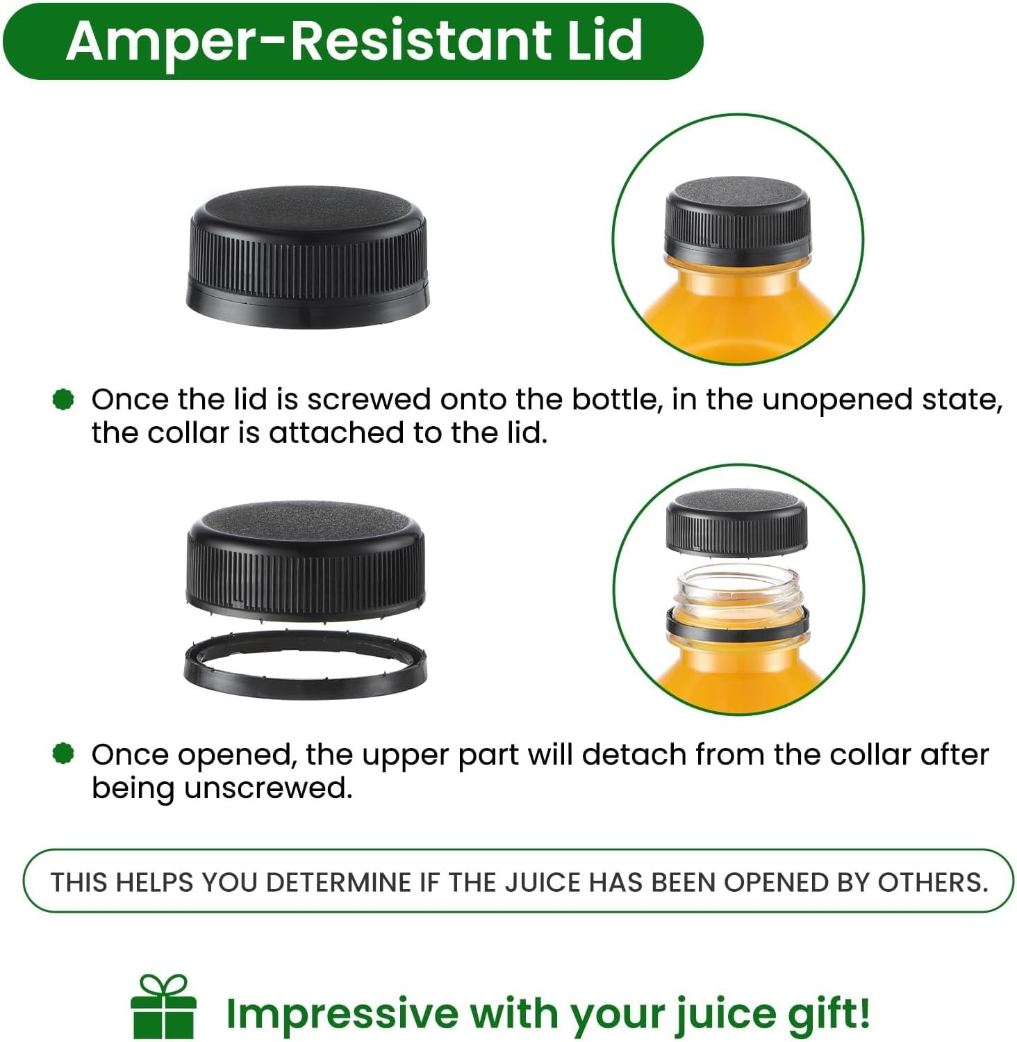 AOZITA 24-pack 12 oz reusable plastic juice bottles with tamper-resistant lids, labels, and silicone funnels (BPA-free)