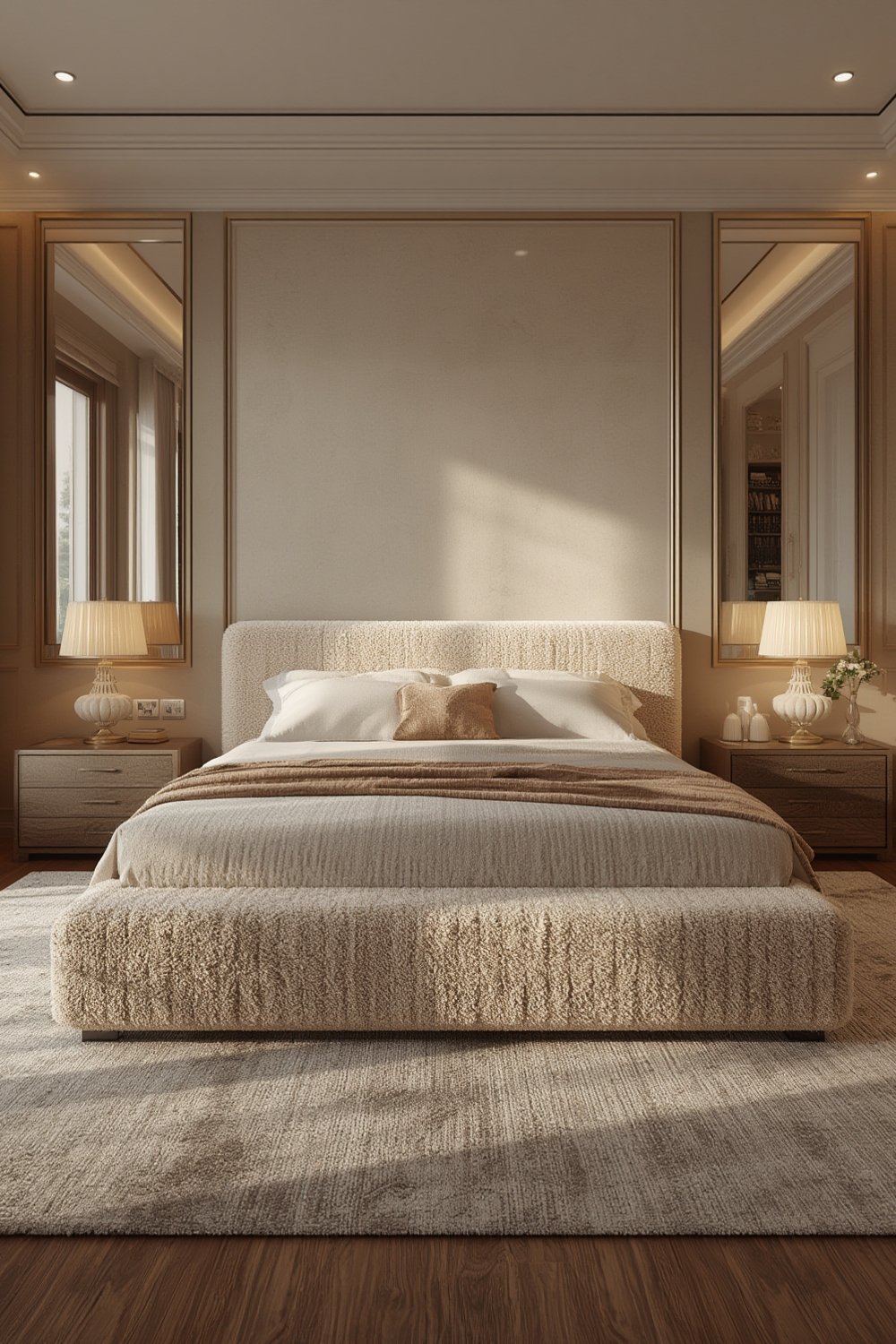 boucle bed frame - Illustration 1