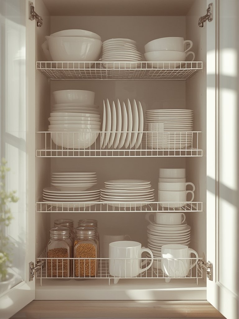 kitchen shelves in action