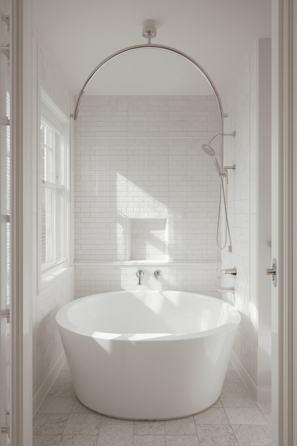 moen curved tension shower rod