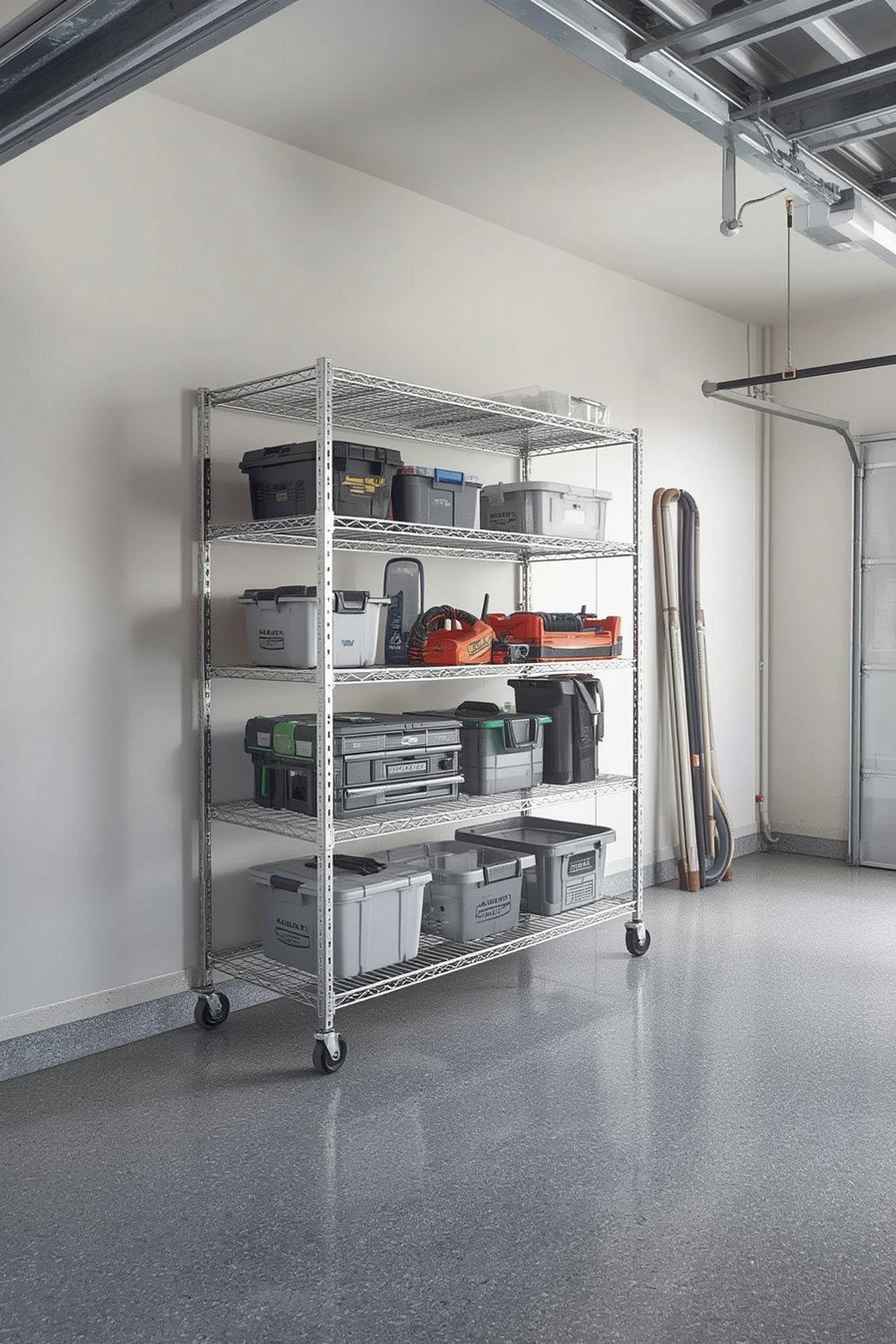 1500-lb Wire Shelving Rack Review: Amazon Basics 5-Shelf Unit (With Wheels) 1 storage shelving product view