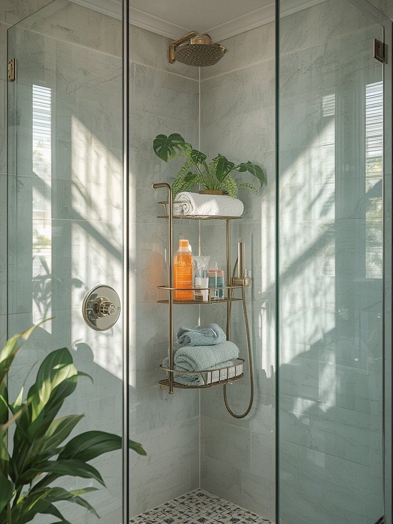 tension rod shower caddy - Illustration 3