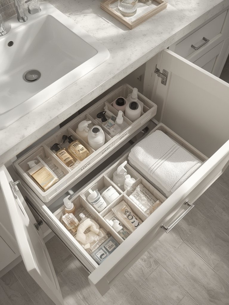 bath organizer in action