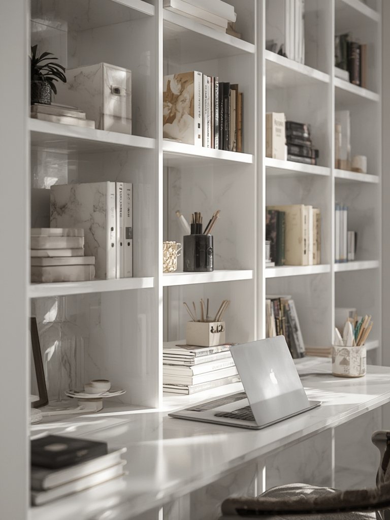 Furinno LUDER 5-Cube Bookshelf Review: Is This White Bookcase Worth Buying for Small Spaces? 2 bookshelf white in action