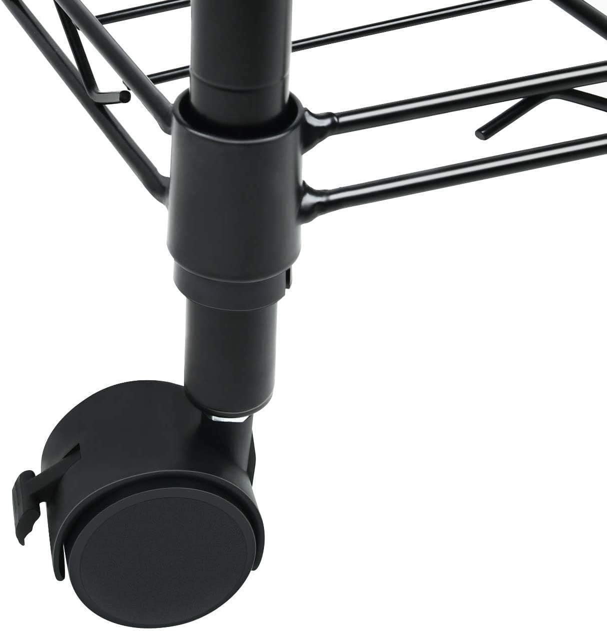 Simple Deluxe 5-tier storage shelves heavy-duty steel shelving unit black finish adjustable shelves 250 lb per shelf with wheels and leveling feet