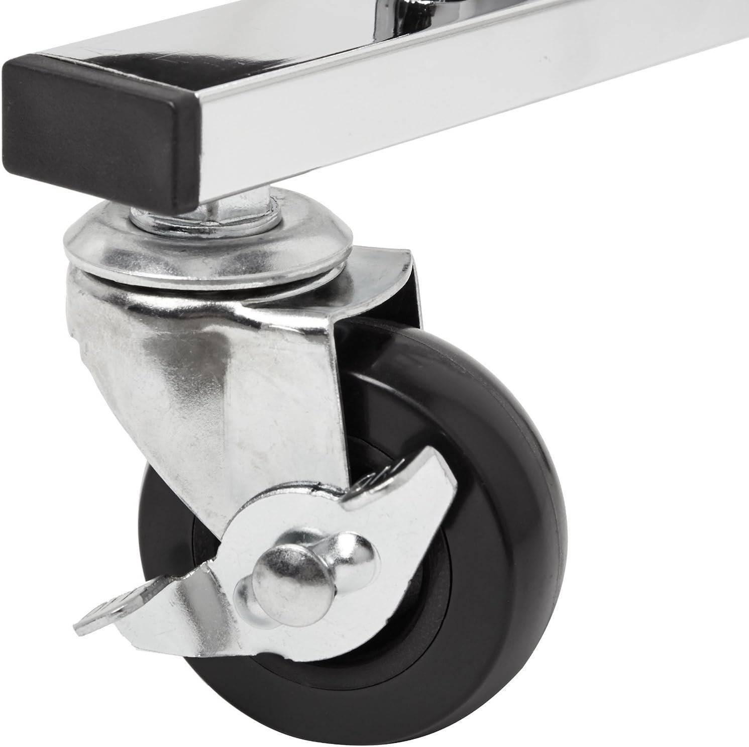 Amazon Basics 10-tier rolling shoe rack holds up to 50 pairs chrome metal shoe organizer with locking wheels