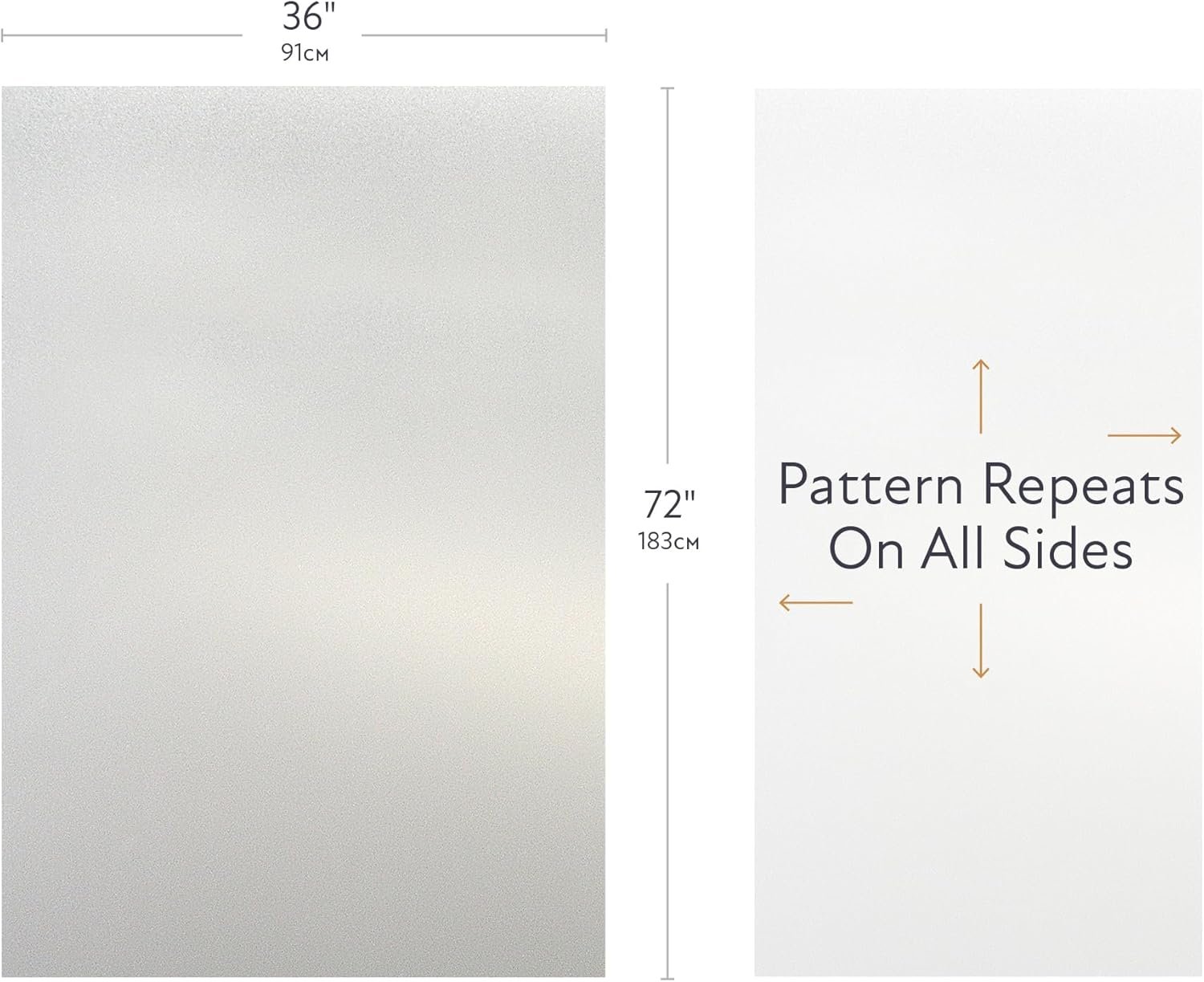 Frosted privacy window film applied to a glass window to add privacy while letting in light