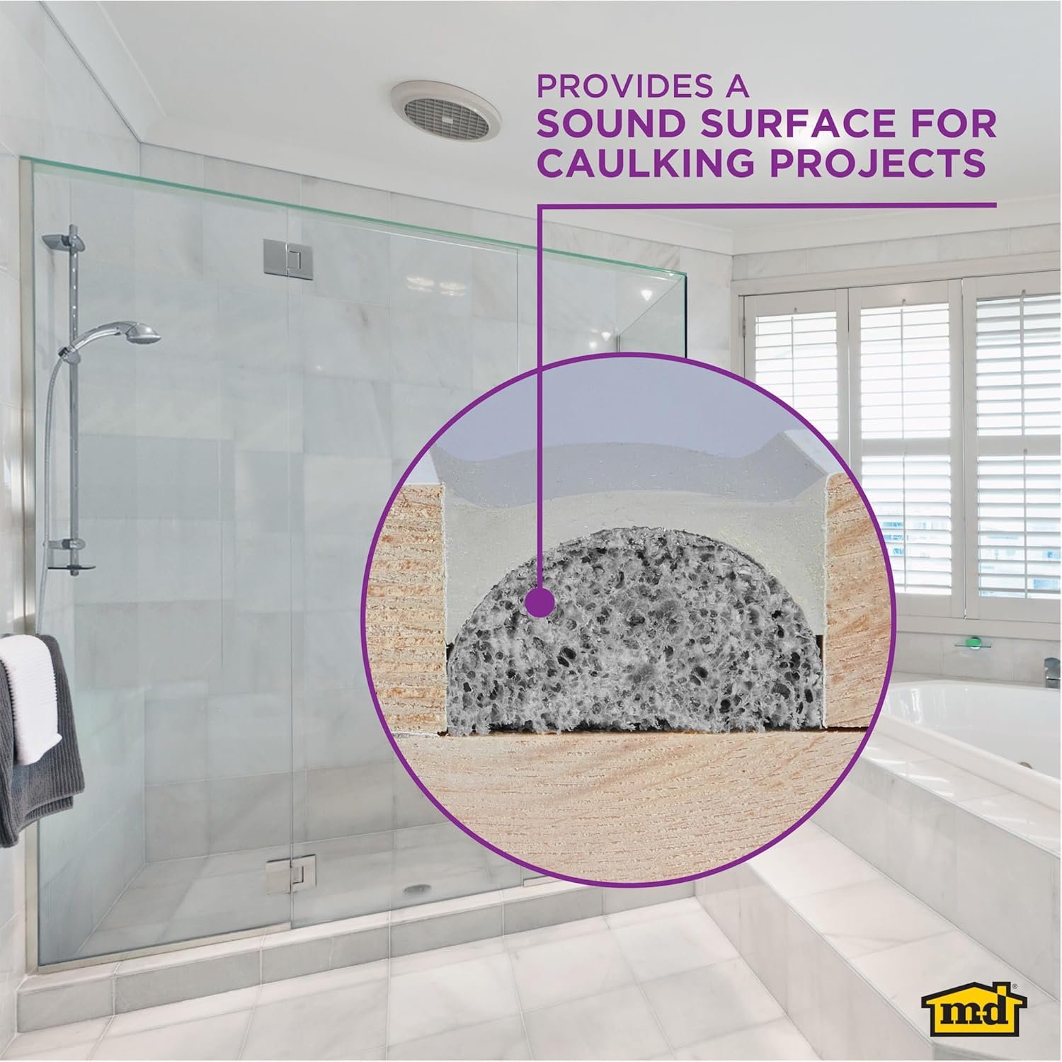 Foam backer rod placed in a gap before applying caulk for a cleaner seal