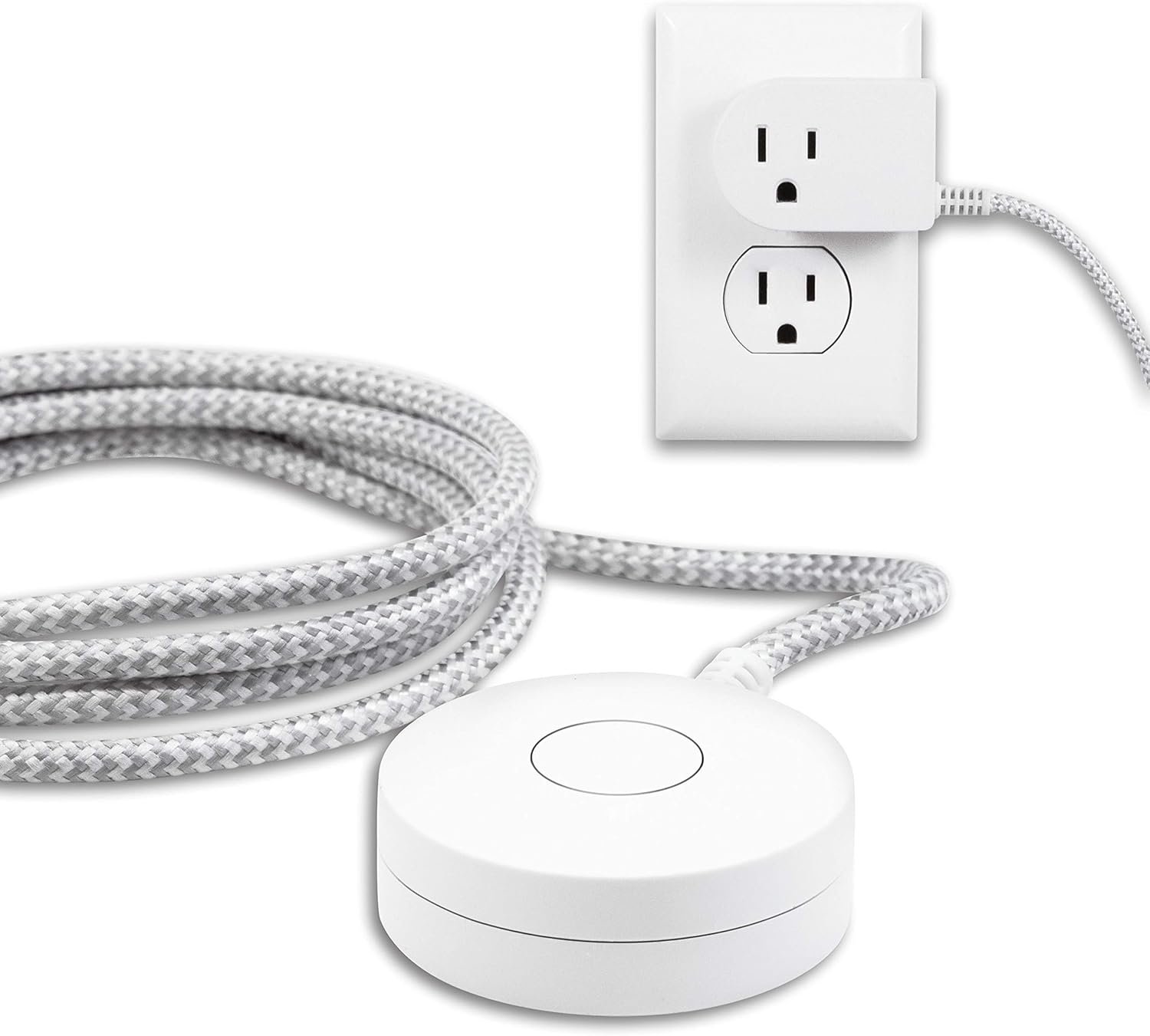 Philips 6ft braided extension cord with grounded plug on/off power switch slip-resistant base and wall-mount keyhole for indoor use