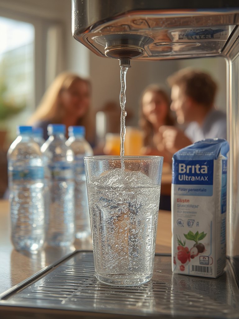 water dispenser in action