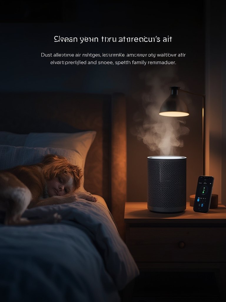 air purifier in action