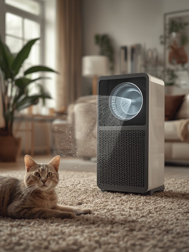 air purifier in action