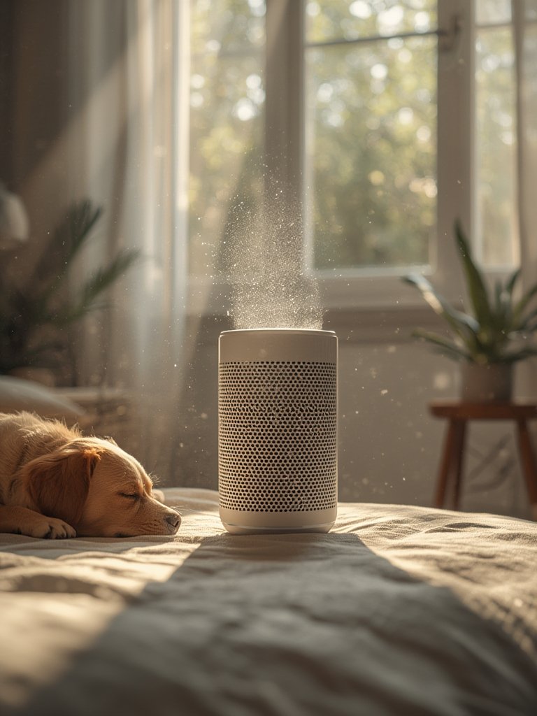 air purifier in action