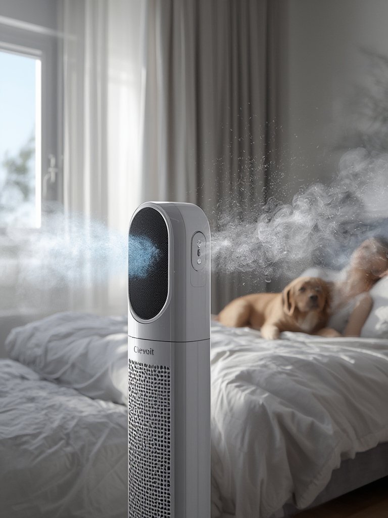 air purifier in action