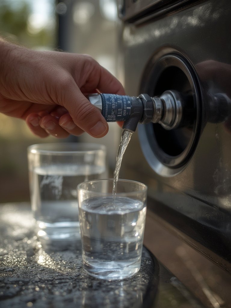 drinking hose in action