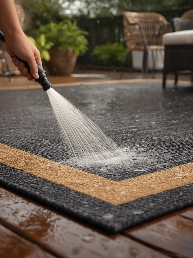 outdoor rug in action