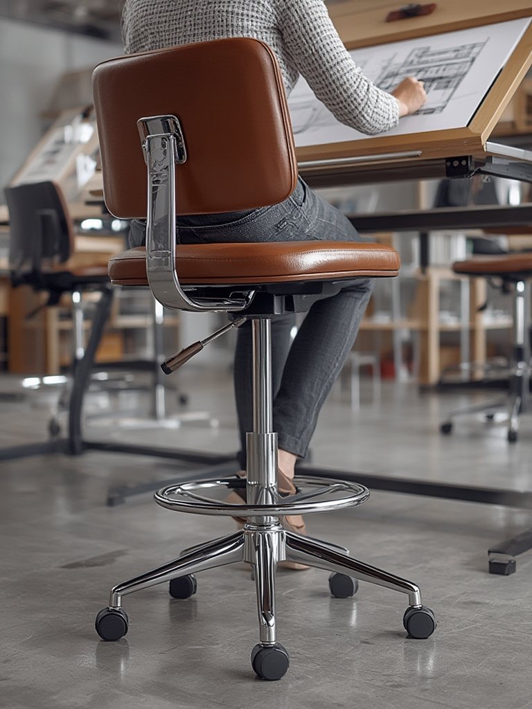 drafting stool in action