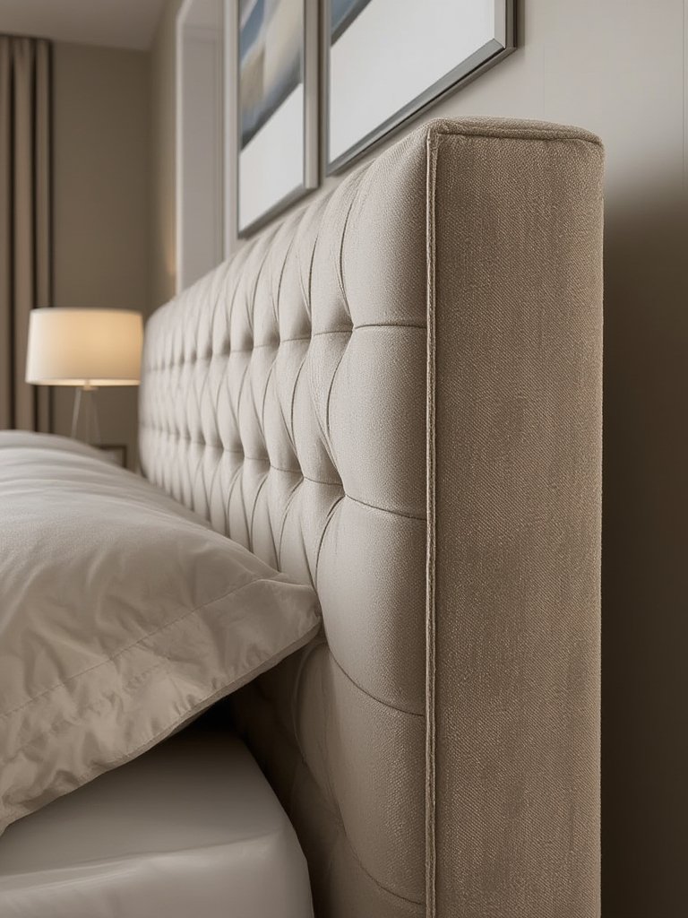 upholstered headboard in action