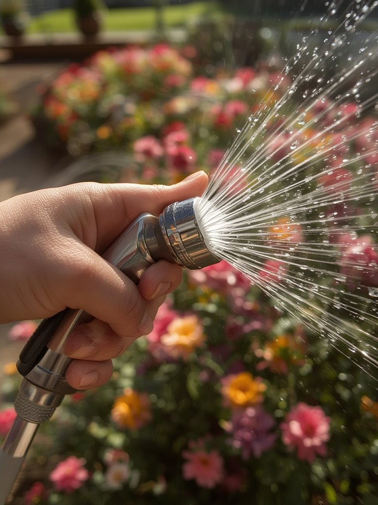 garden nozzle in action