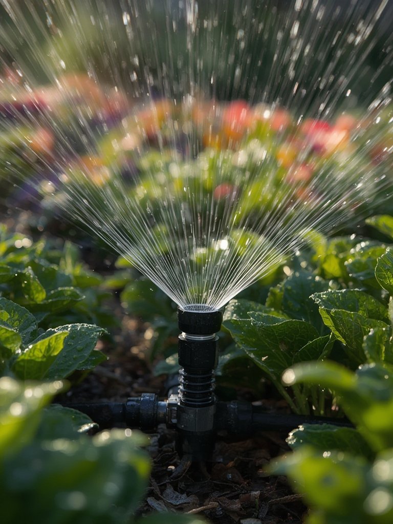 garden sprinkler in action