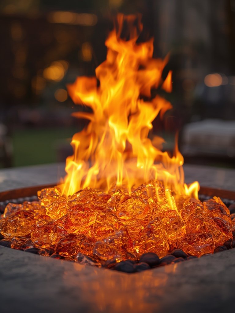 fire glass in action