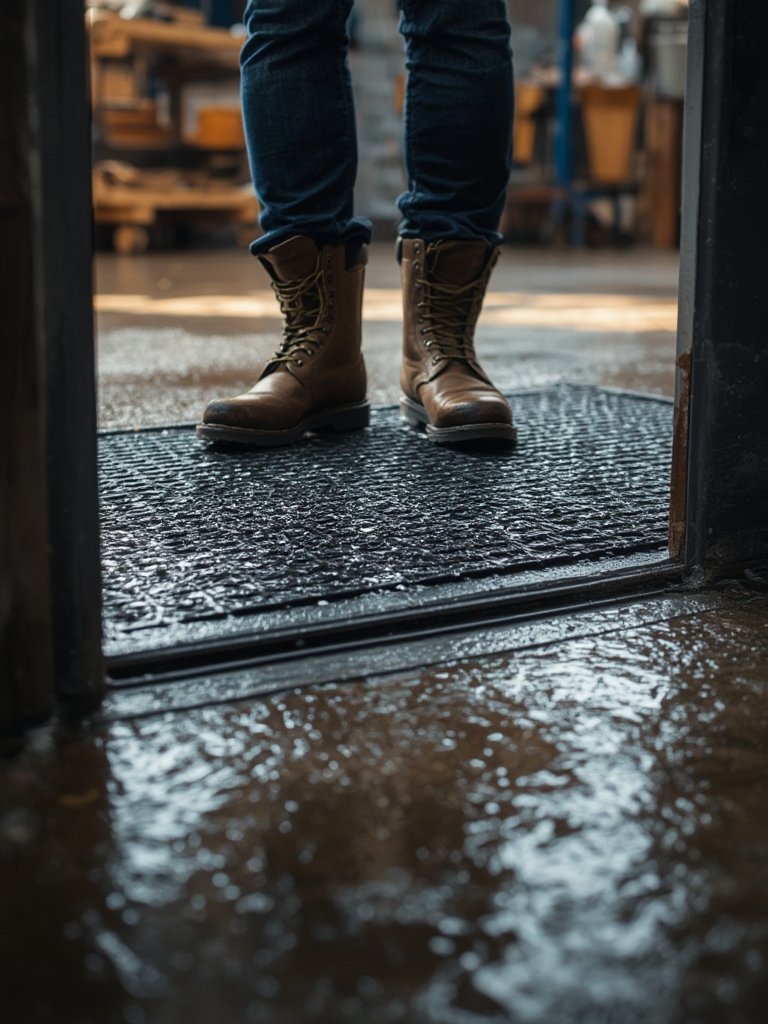 rubber mat in action