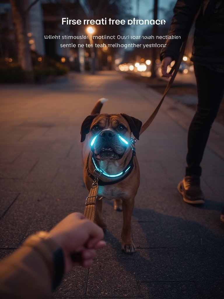 dog headcollar in action