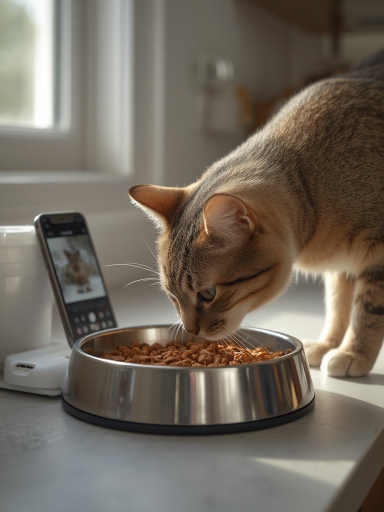 PETLIBRO Automatic Cat Feeder with Camera: Is It Reliable for Busy Pet Owners? 2 cat feeder in action