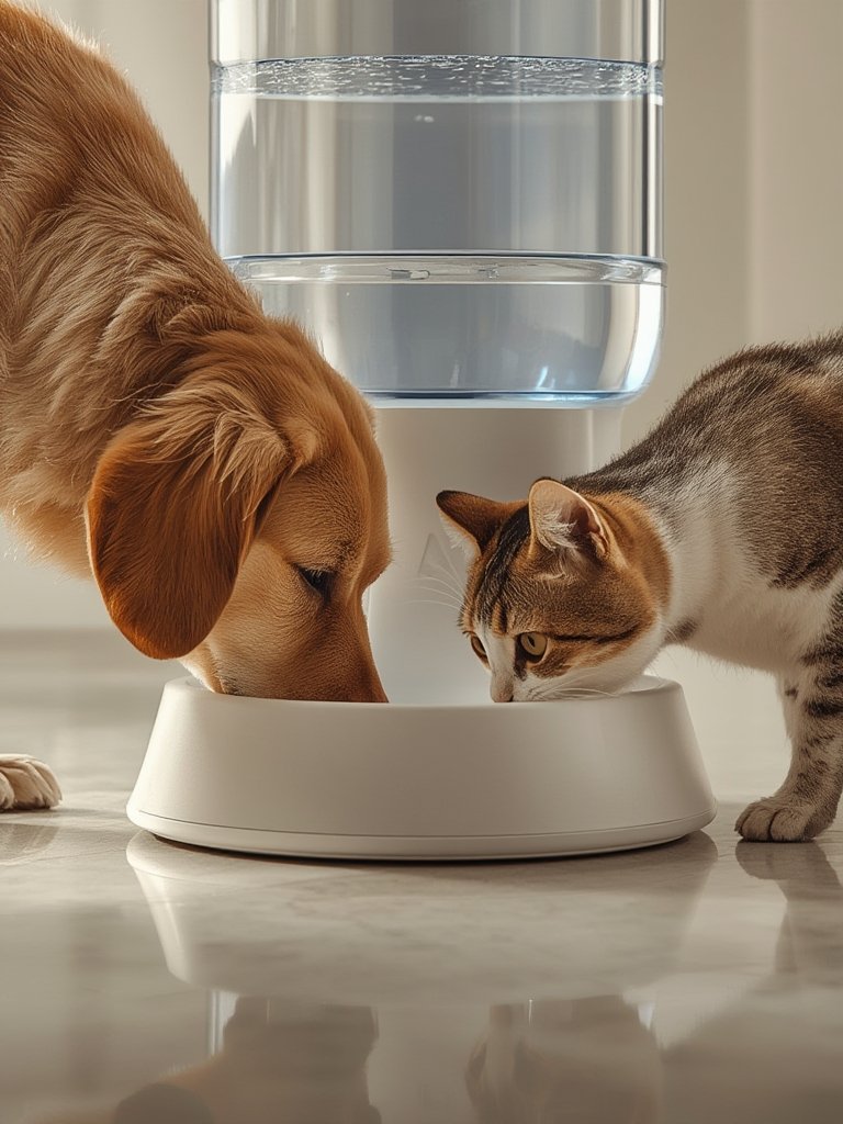 water dispenser in action