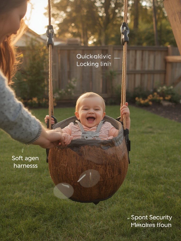 Swurfer Coconut Toddler Swing for Indoor or Outdoor Use: Good for Ages 6–36 Months? 2 toddler swing in action