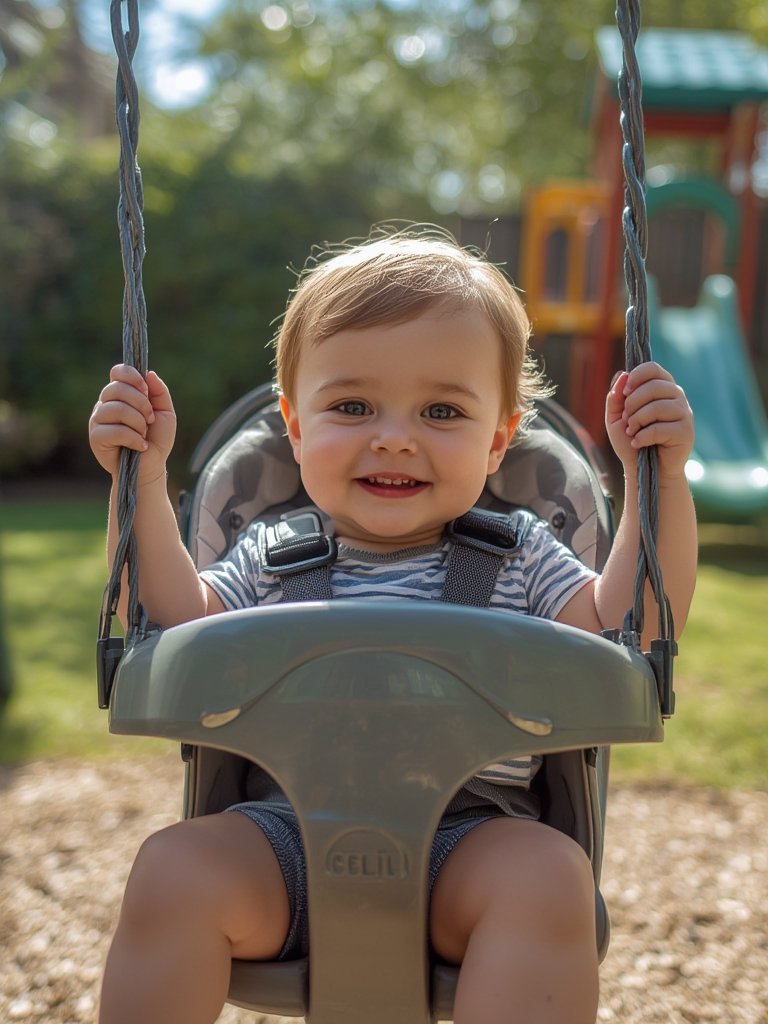 toddler swing in action