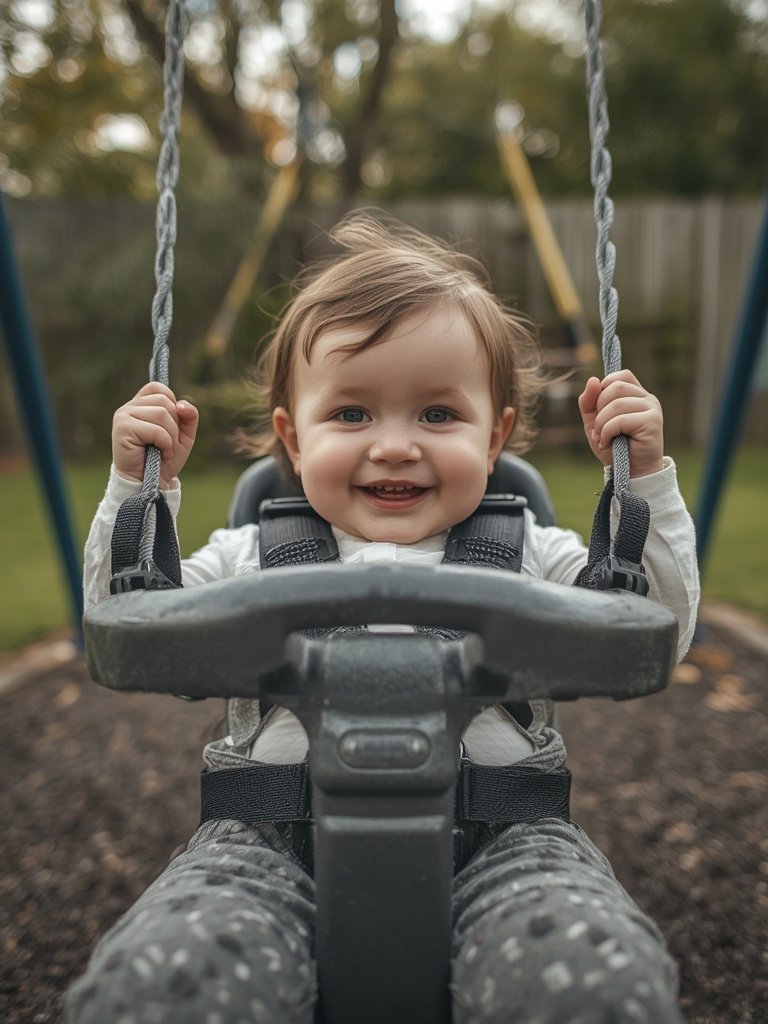 toddler swing in action