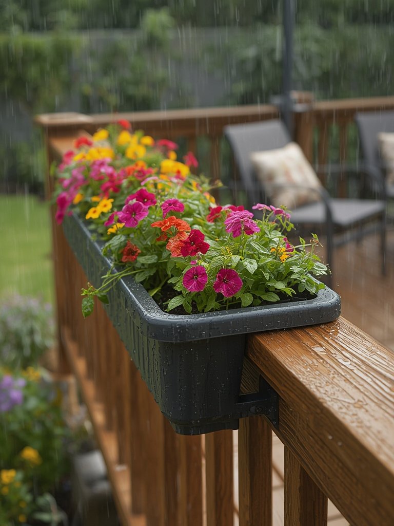 railing planter in action
