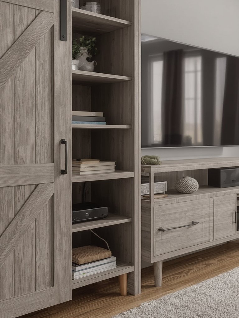 Should You Buy the YESHOMY Farmhouse TV Stand for a 65-Inch TV? 2 farmhouse tv in action