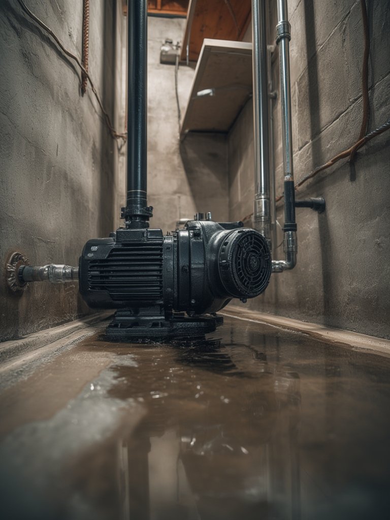 sump pump in action