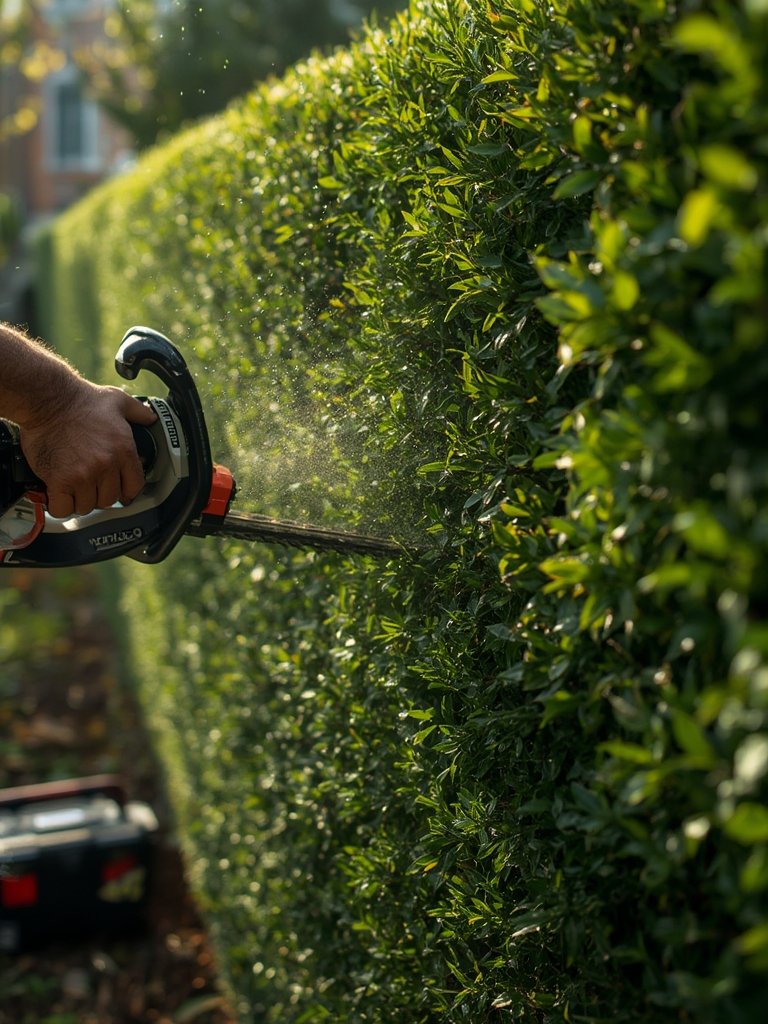 cordless trimmer in action