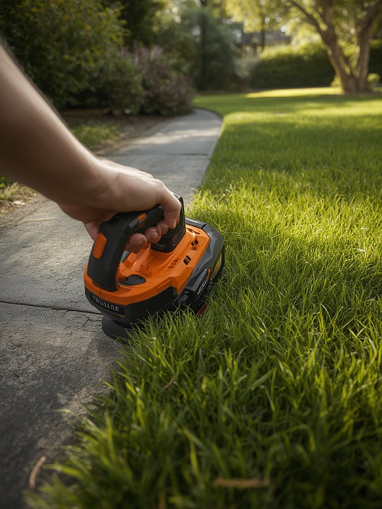 string trimmer in action