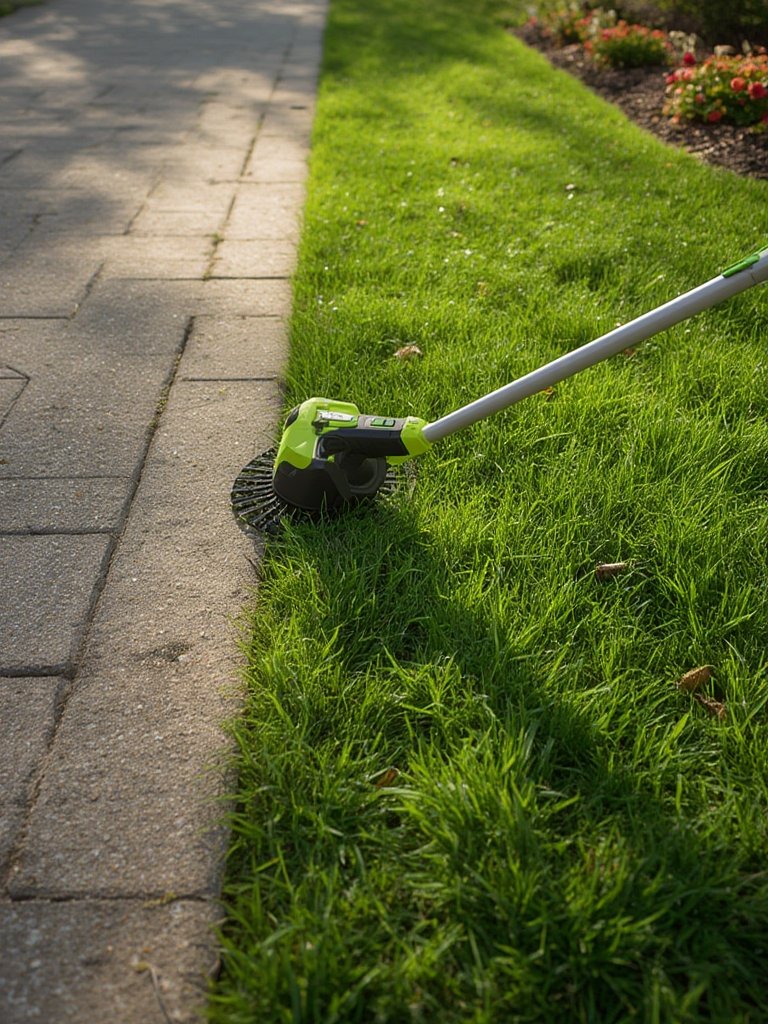 cordless trimmer in action