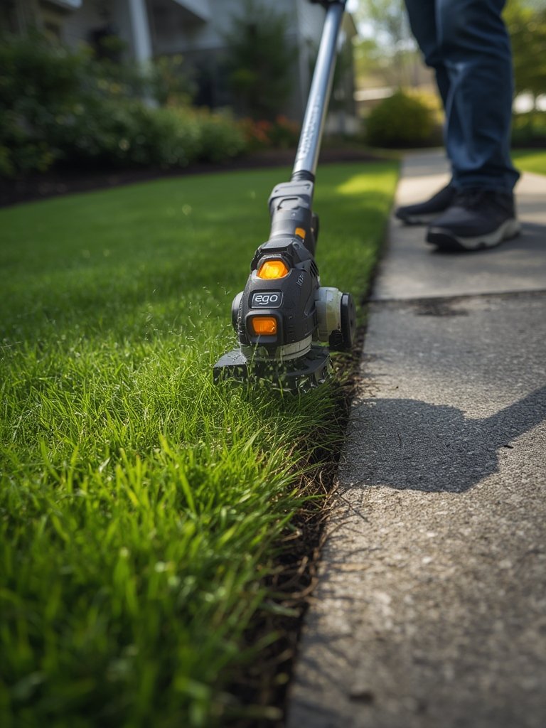 string trimmer in action