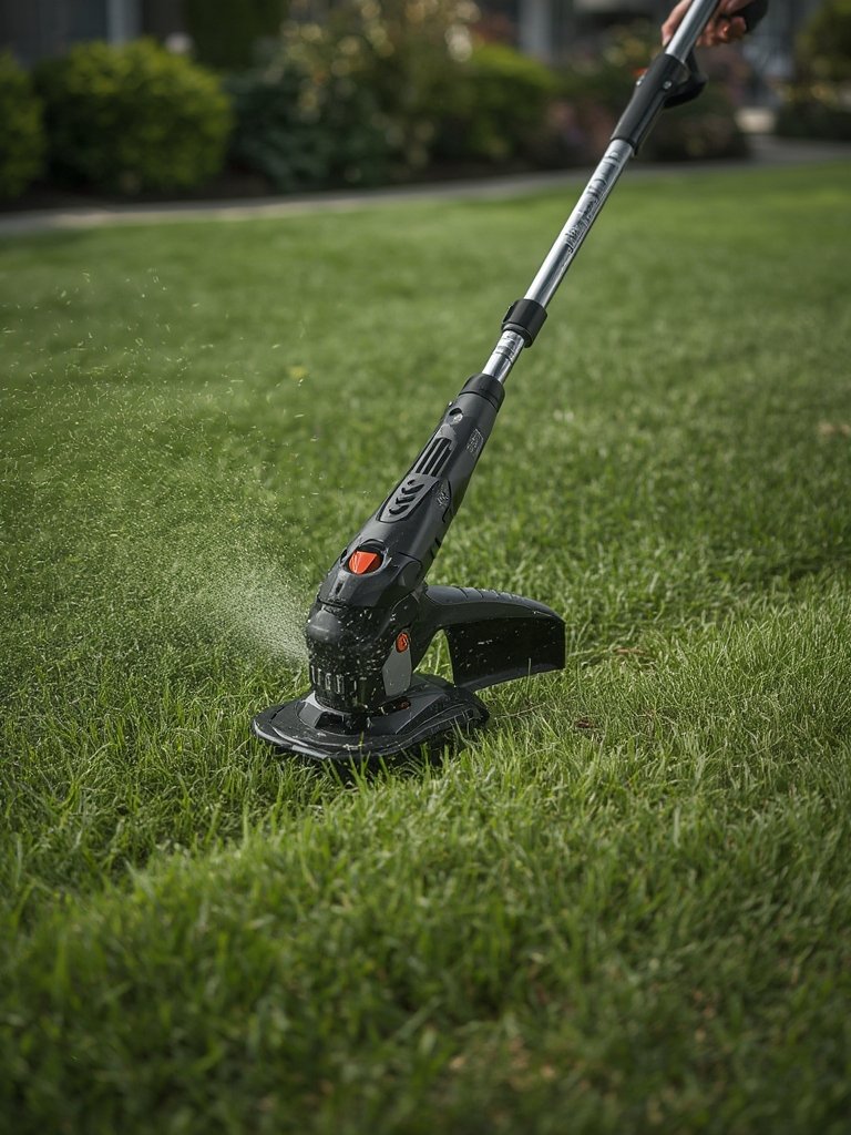 string trimmer in action