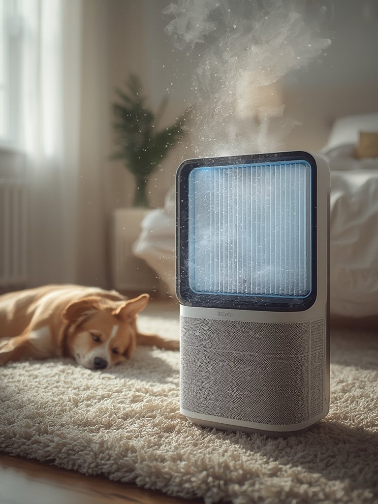 air purifier in action
