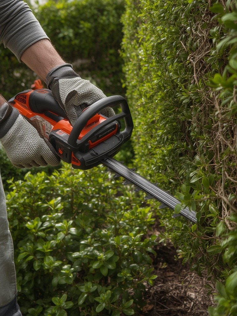 cordless trimmer in action