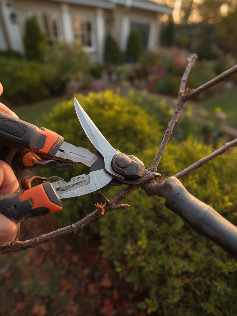 pruning shears in action