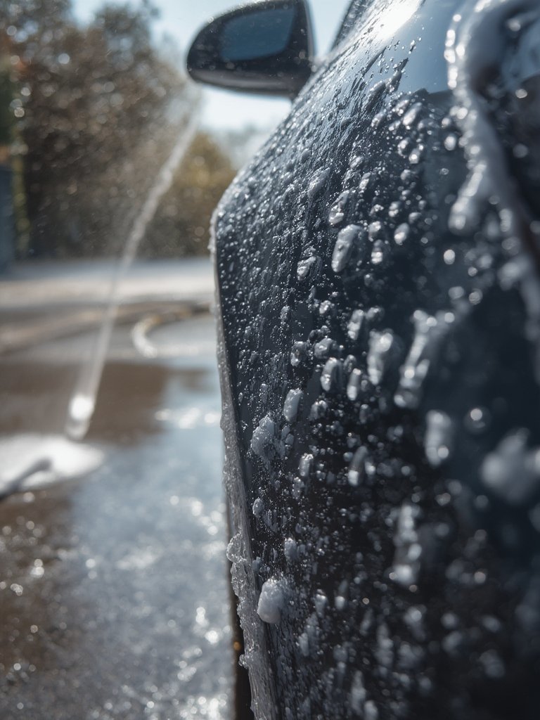 foam cannon in action