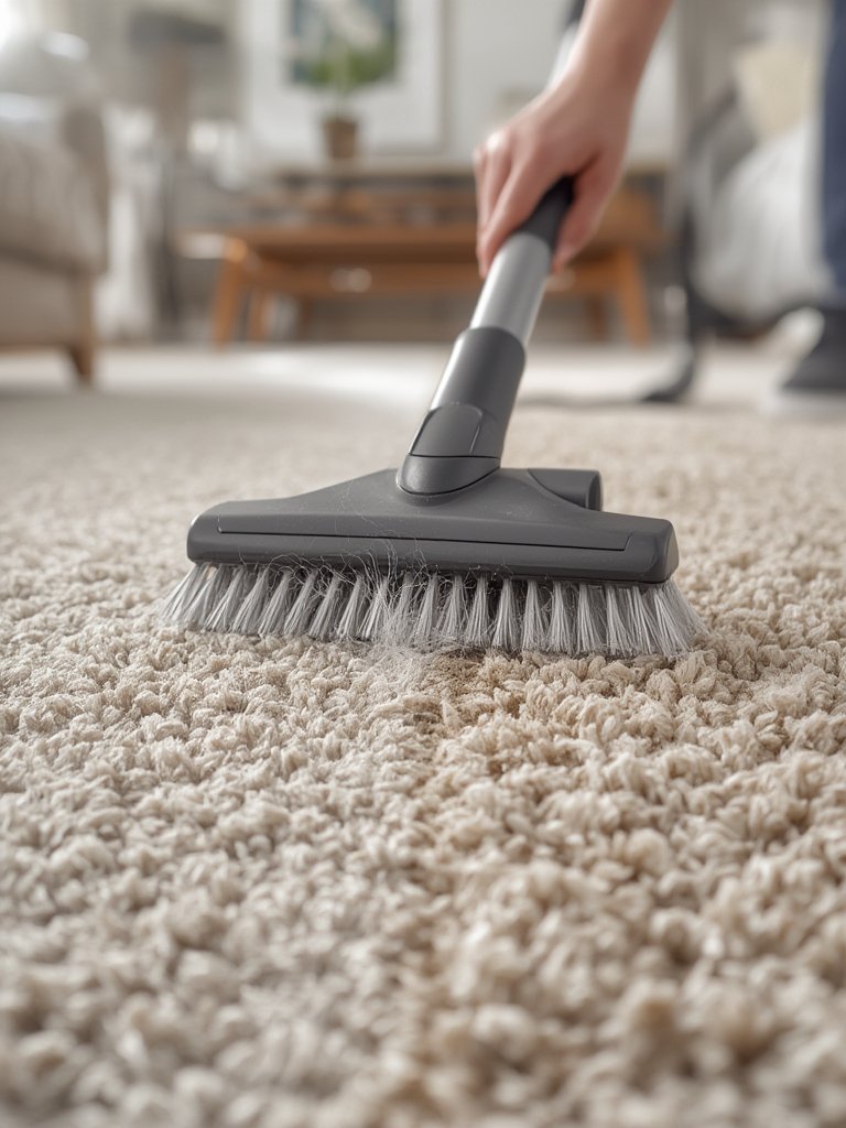 carpet rake in action