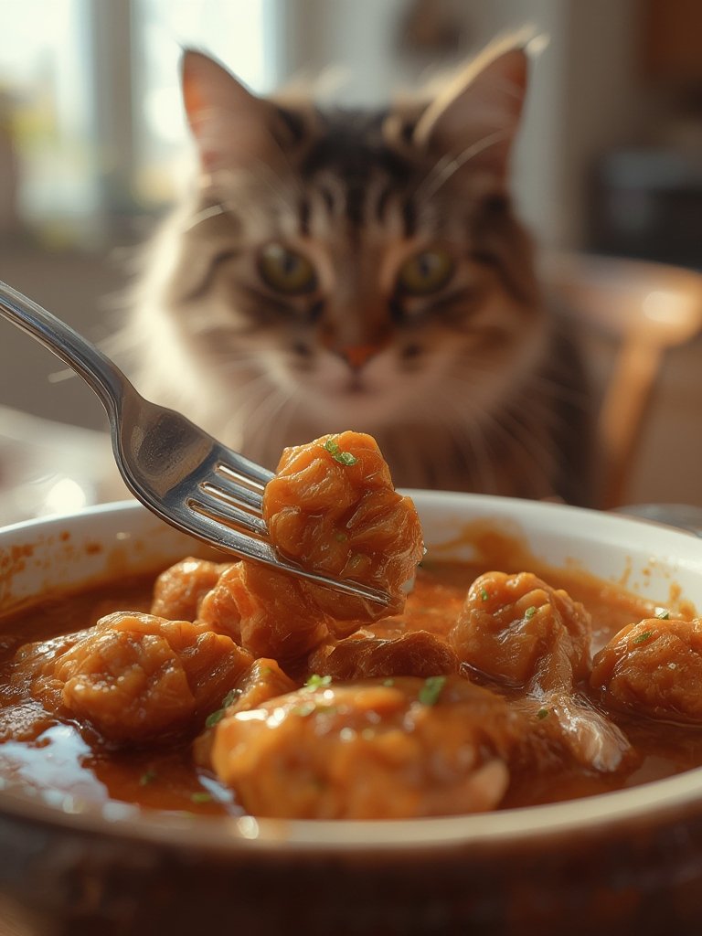 wet catfood in action