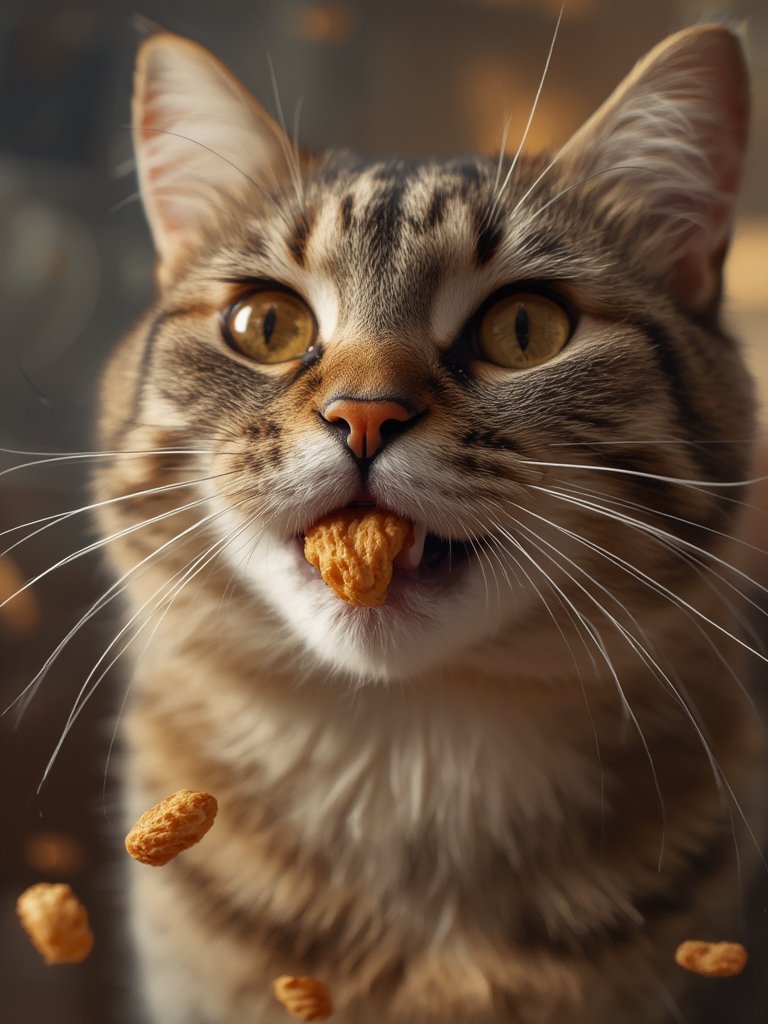 cat treats in action
