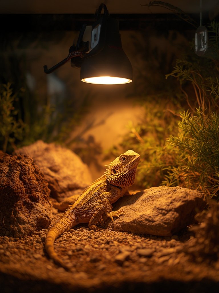 reptile lamp in action