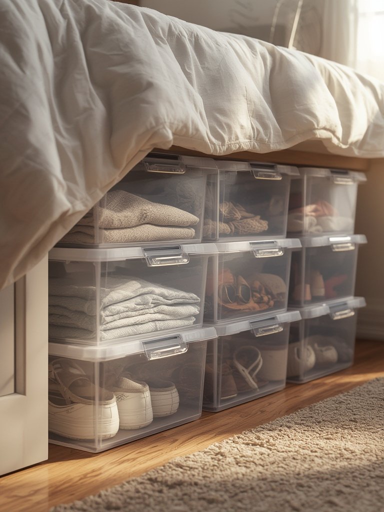 storage bins in action