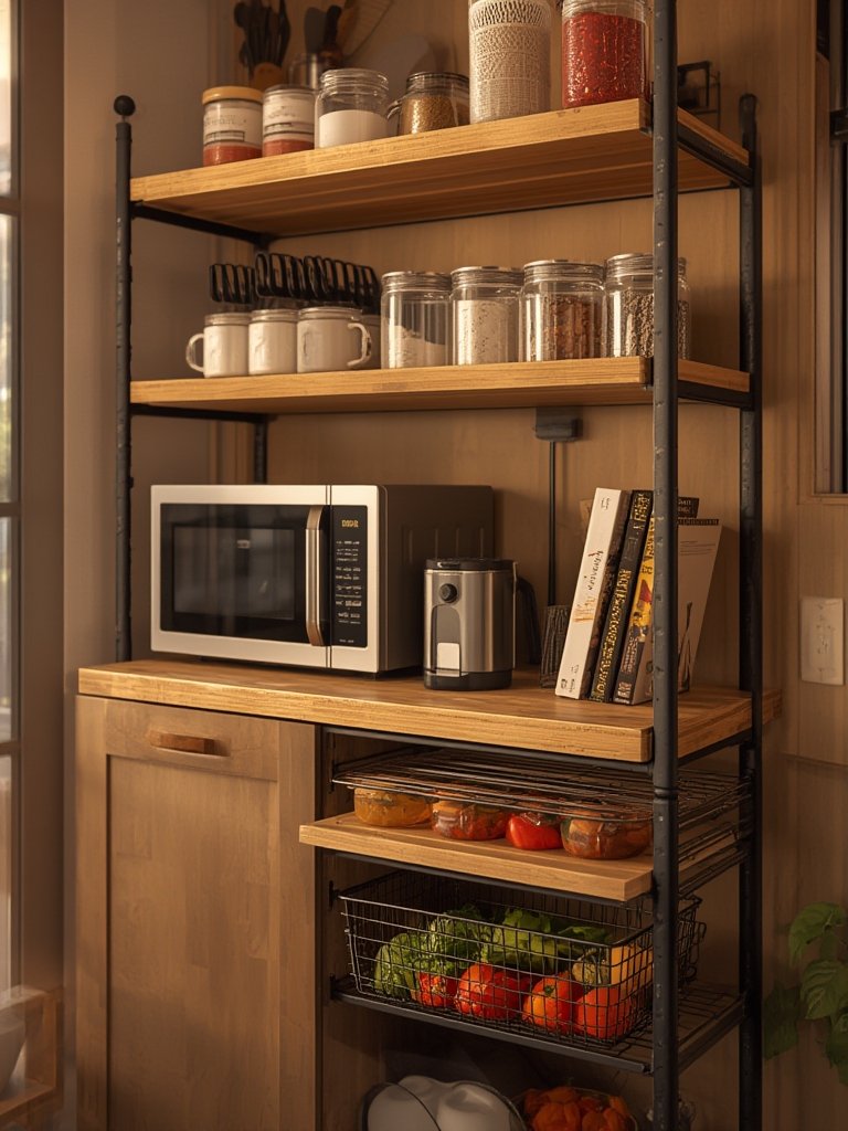 VASAGLE Baker’s Rack with Power Outlets for Small Kitchens: A Smart Buy? 2 bakers rack in action